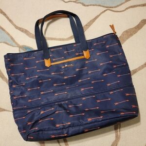 Stella & Dot Navy and Orange Arrow Tote Bag